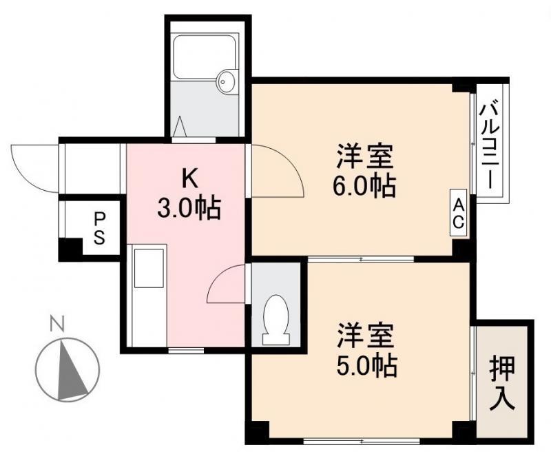 シャンボール瀬戸I(2K/4階)の間取り写真