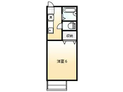 ペガサスハイツ(1K/1階)の間取り写真