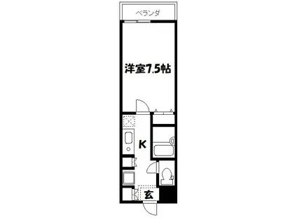 第三アサヒハイツ(1K/3階)の間取り写真