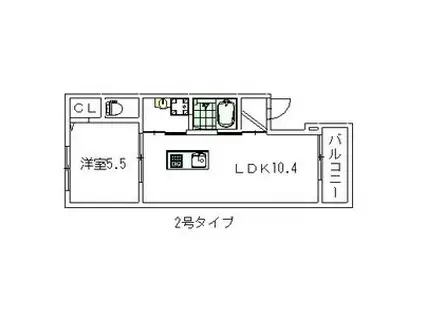 コンフォート都島(1LDK/1階)の間取り写真