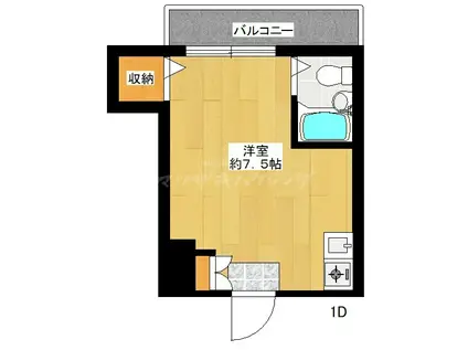 ホワイトヒルズ(ワンルーム/2階)の間取り写真