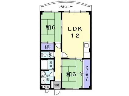 シティーコートSUMISHO I(2LDK/1階)の間取り写真