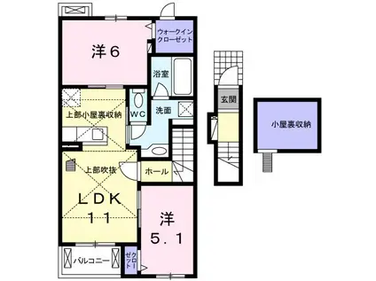 SUN・AIRY C(2LDK/2階)の間取り写真