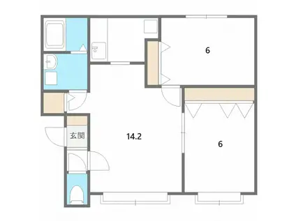稲積スカイパレス3号棟(2LDK/3階)の間取り写真