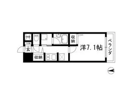 サンマール新瑞(1K/7階)の間取り写真