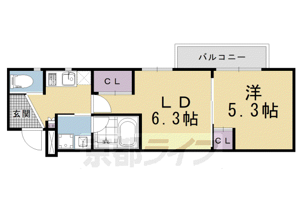 ESTRUTHKYOTOII(2K/4階)の間取り写真