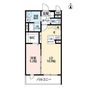 LEGRANDII(1LDK/4階)の間取り写真