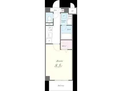 ブルーメ本山(1K/1階)の間取り写真