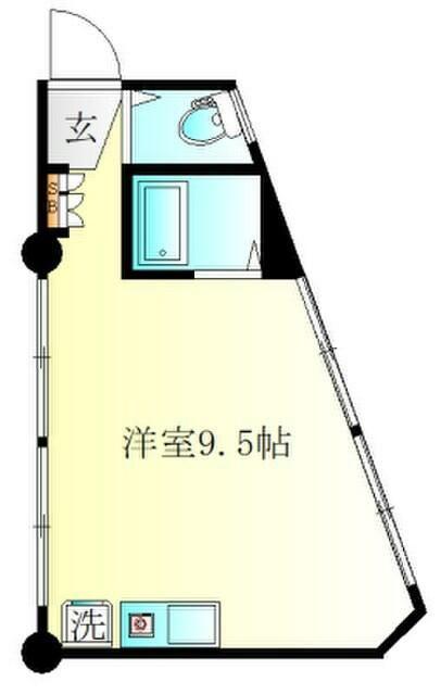 水川ビル(ワンルーム/3階)の間取り写真