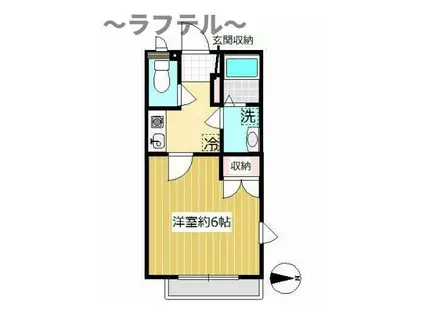 コモド狭山ヶ丘(1K/2階)の間取り写真