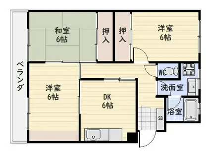 ファミール比志島(3DK/3階)の間取り写真