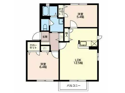 カテリーナ(2LDK/2階)の間取り写真