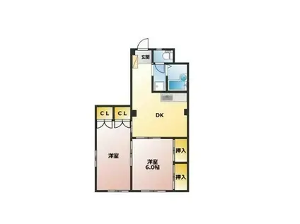 コートヒルズ(2DK/1階)の間取り写真