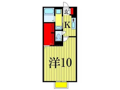 エルミタージュ(1K/1階)の間取り写真