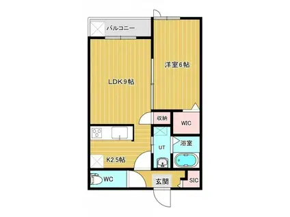 MODENATO DUE(1LDK/2階)の間取り写真