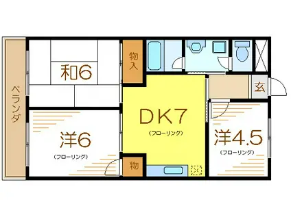 ファミールプラザ(3DK/1階)の間取り写真