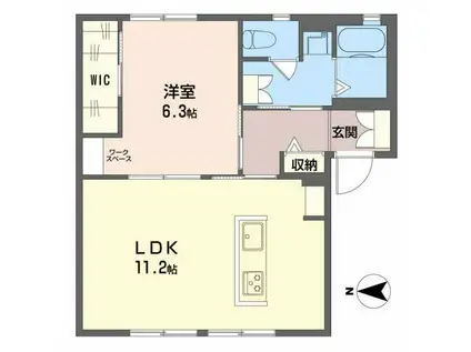 ミラベル瀬戸見(1LDK/1階)の間取り写真