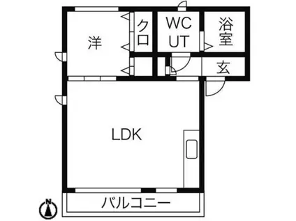 ARCADIAII(1LDK/1階)の間取り写真