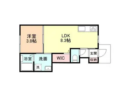 ENCIEL(1LDK/1階)の間取り写真