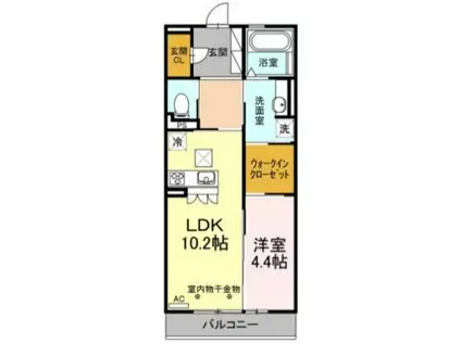 KMT沙稀(1LDK/1階)の間取り写真