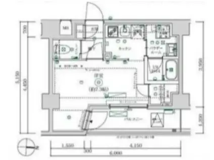マキシヴ武蔵新城トレ(1K/4階)の間取り写真