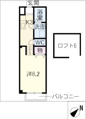 クレバネス町屋(1K/1階)の間取り写真