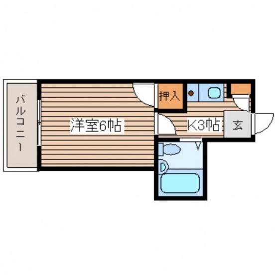 エスポアコーポII(1K/3階)の間取り写真