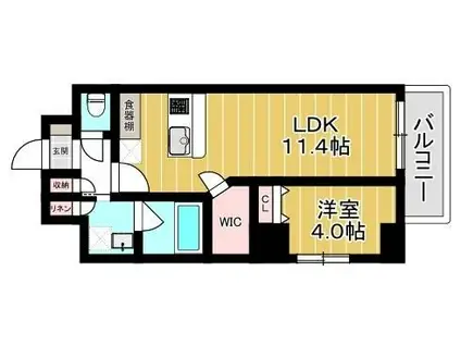MUM蔵前(1LDK/4階)の間取り写真
