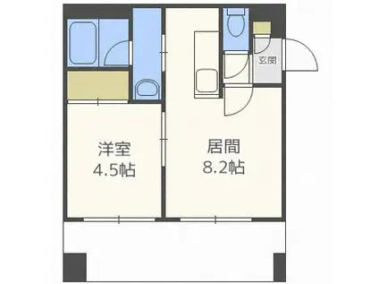 スカイパレスN18(1LDK/5階)の間取り写真