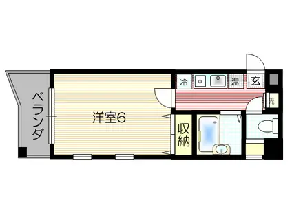 ロンドパークビル(1K/4階)の間取り写真