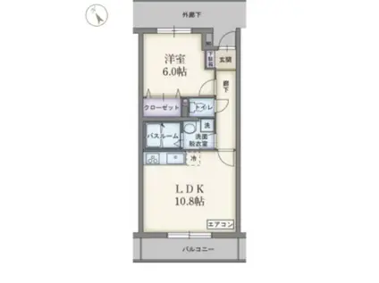 パレ・ソレイユ(1LDK/1階)の間取り写真