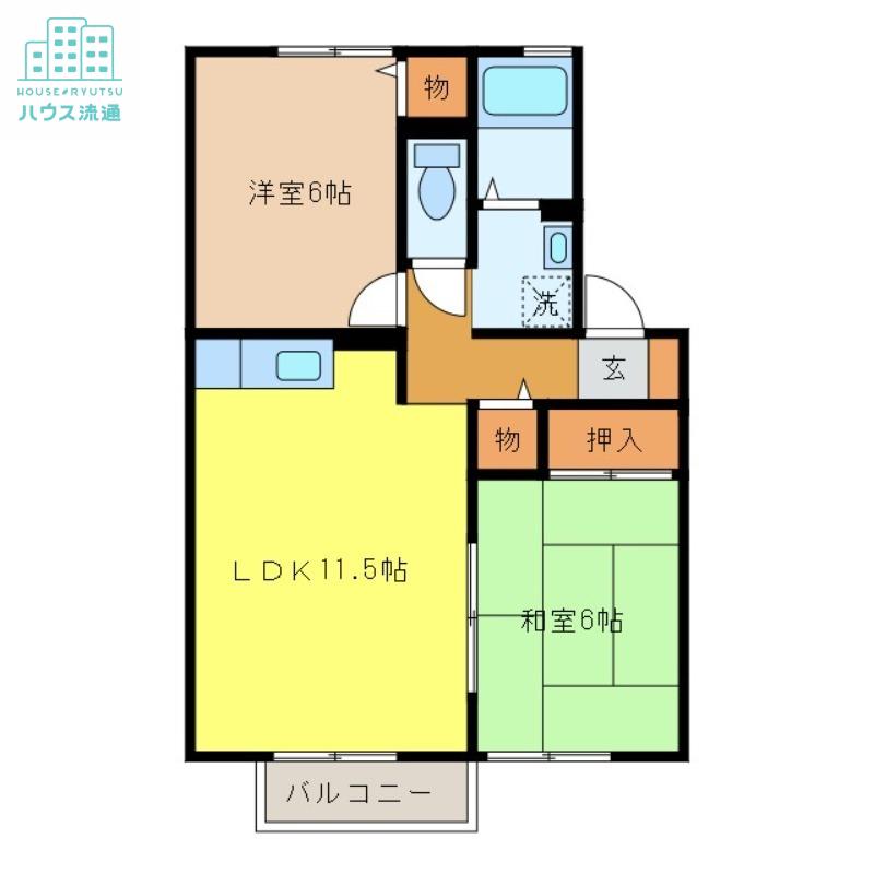 セジュールホワイト(2LDK/2階)の間取り写真