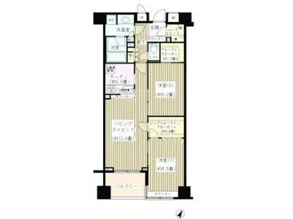 KDXレジデンス日本橋水天宮(2LDK/6階)の間取り写真