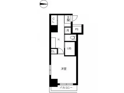 スカイコート大森第5(1K/8階)の間取り写真