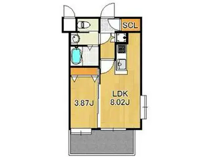 サヴォイ博多エレメンツ(1LDK/7階)の間取り写真