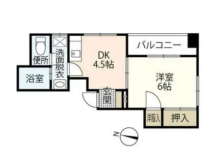 リヴラン(1DK/2階)の間取り写真
