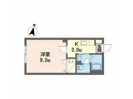 マリンコート(1K/1階)の間取り写真