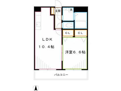 ヴィラ・フロレスタ(1LDK/1階)の間取り写真