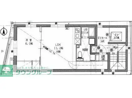 KI-FLAT東陽町(1LDK/4階)の間取り写真