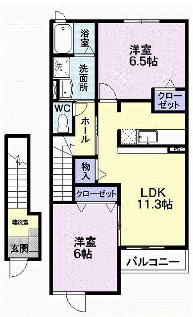 ボニ-トA(2LDK/2階)の間取り写真