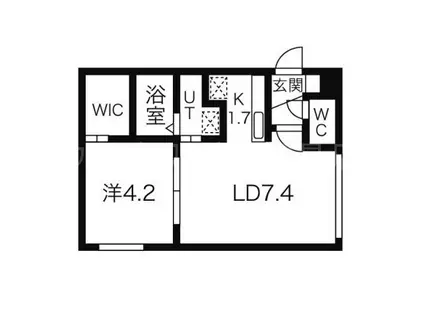 ガーデン美園(1LDK/1階)の間取り写真