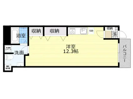 北通ハイツ(ワンルーム/1階)の間取り写真