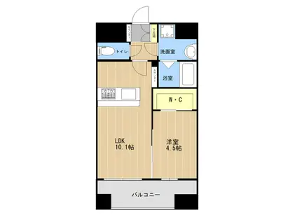 LIBTH九品寺II(1LDK/11階)の間取り写真