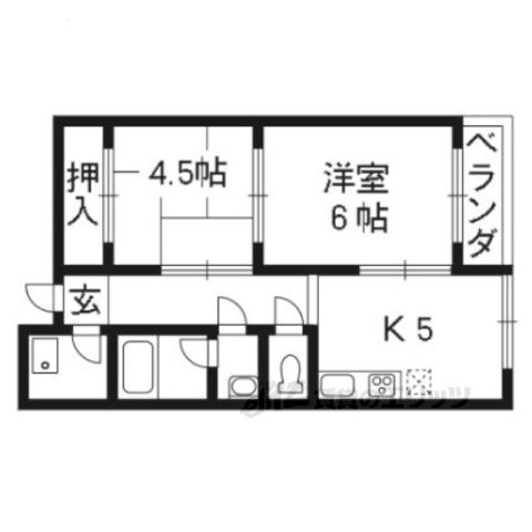 六角CITYハイツ(2DK/3階)の間取り写真