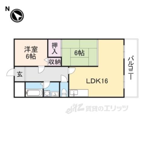 メゾン・ド・リッツ(2LDK/3階)の間取り写真