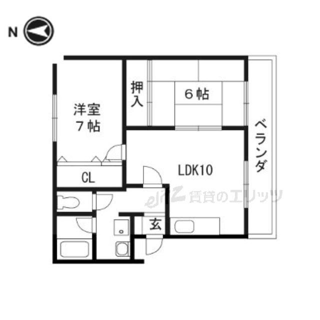 増田ハイツ(2LDK/2階)の間取り写真