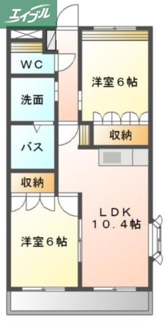 ルミナスコート(2LDK/1階)の間取り写真