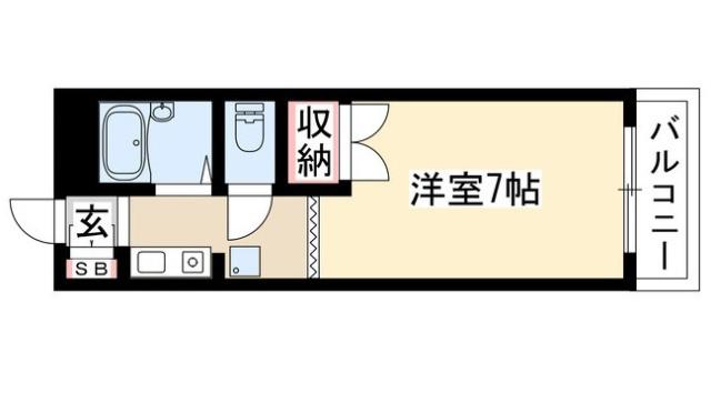サニーサイドII(1K/1階)の間取り写真