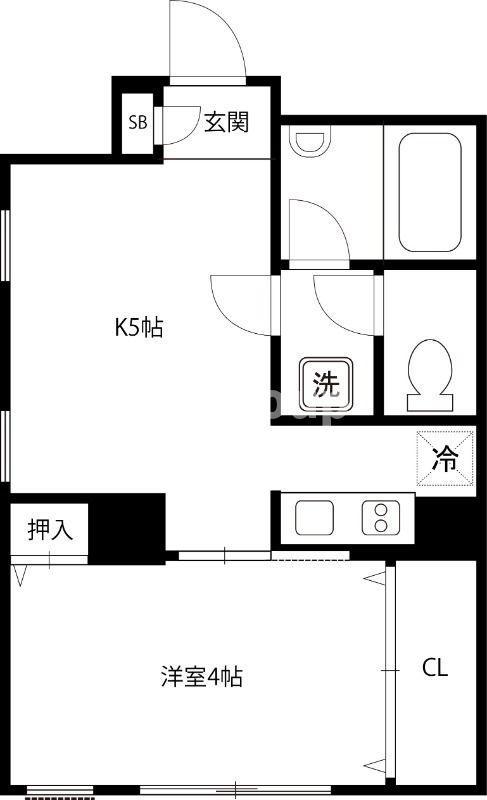 ワコーレ千住マンションB棟(1DK/1階)の間取り写真