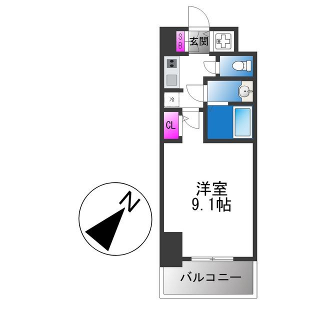 S-RESIDENCE堺BLAZE(1K/15階)の間取り写真
